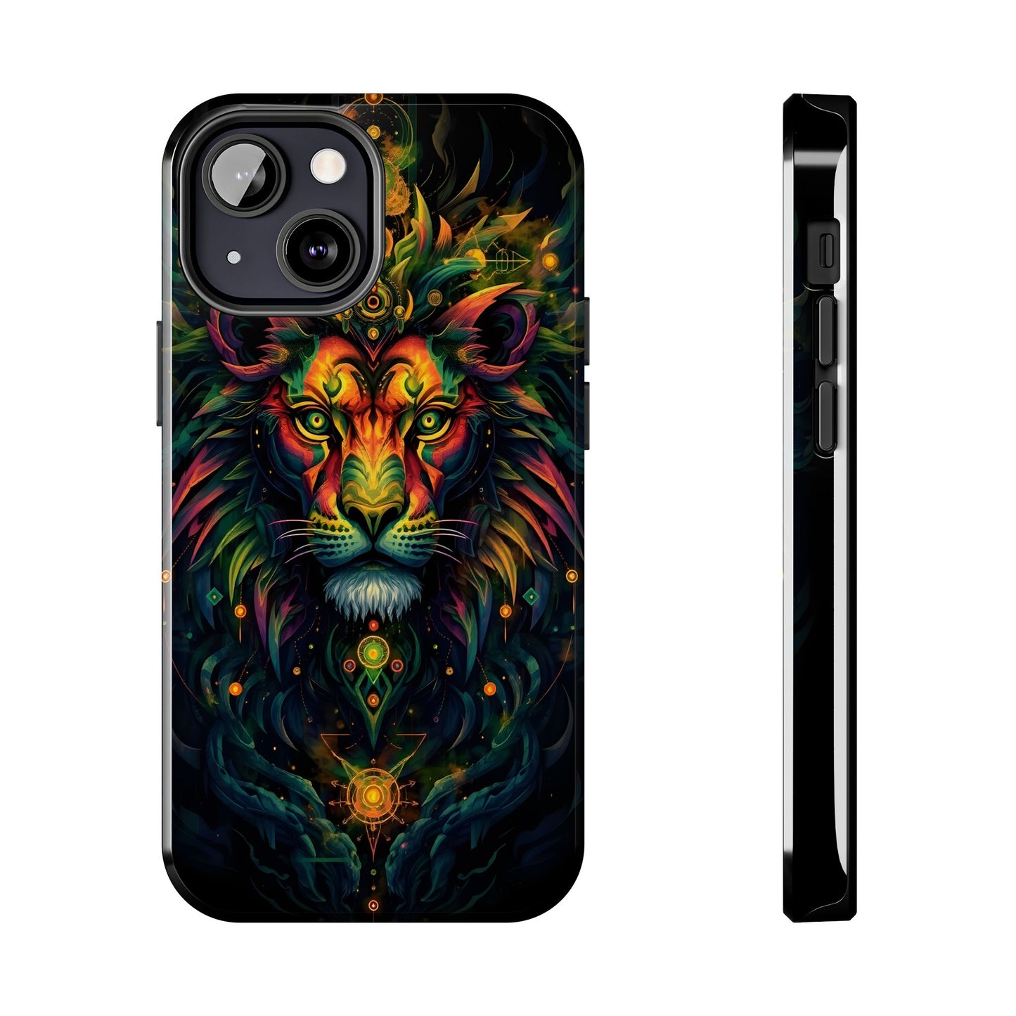 Vibrant Mystical Lion Art Tough Phone Case - Bold Protector for Animal Lovers - for iPhone