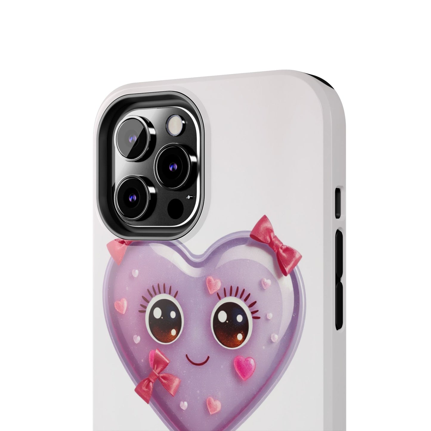 Cute Heart Lollipop Tough Phone Case - Adorable Protection for Candy Lovers