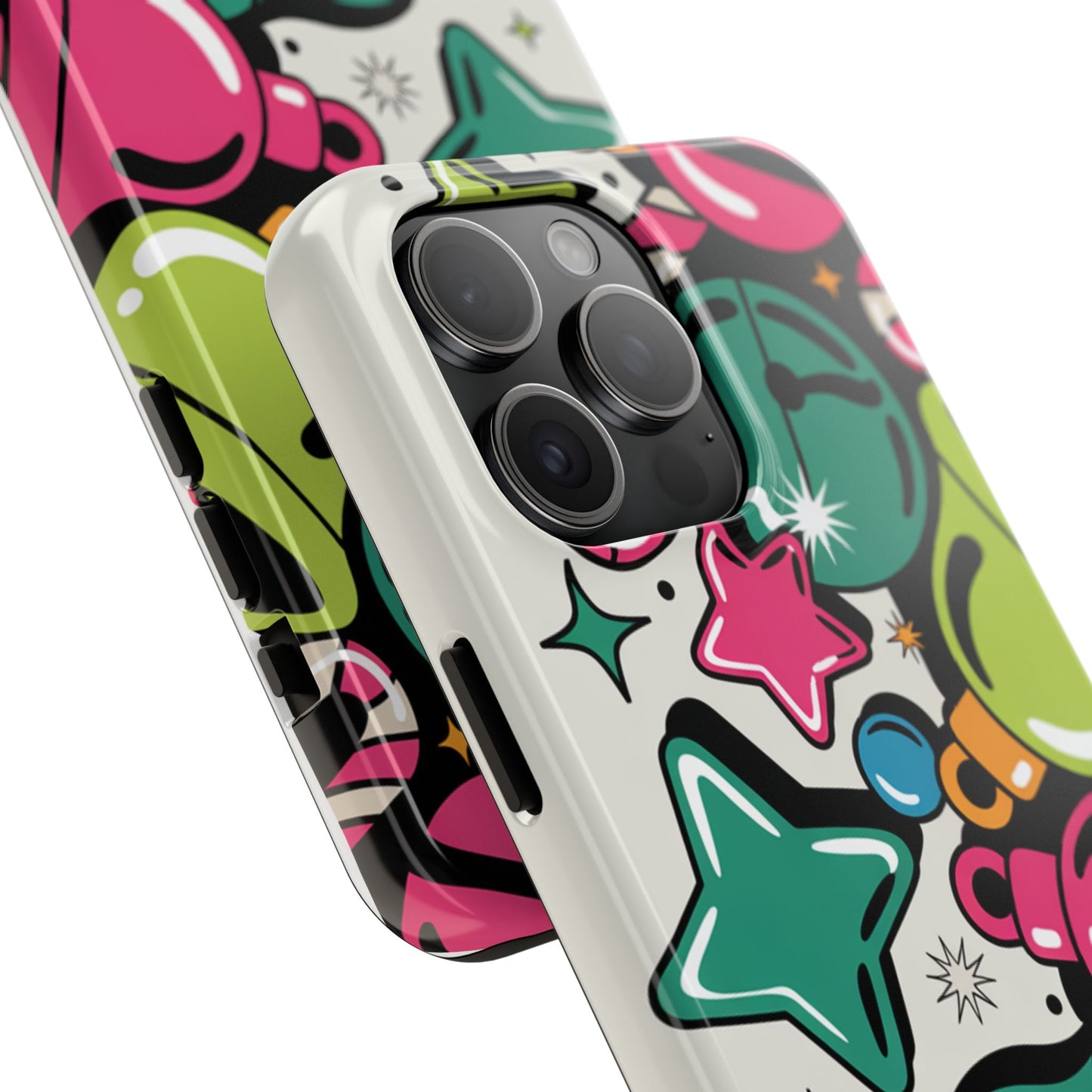 Retro 90's Colorful Bell Pattern Tough Phone Case for iPhones