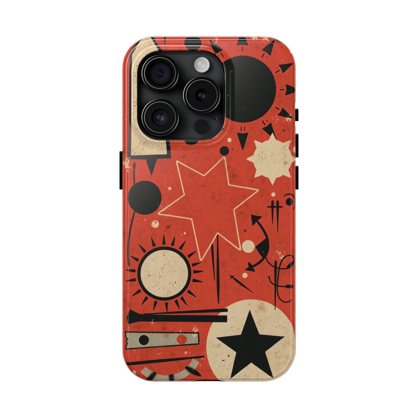 Retro Bold Tough Phone Case - Unique Geometric Design - for iPhone