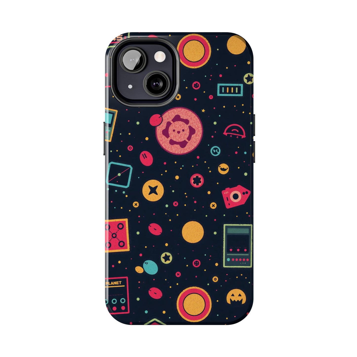 Colorful Space-Themed Tough Phone Case - Fun & Durable Protection for All Ages - for iPhone