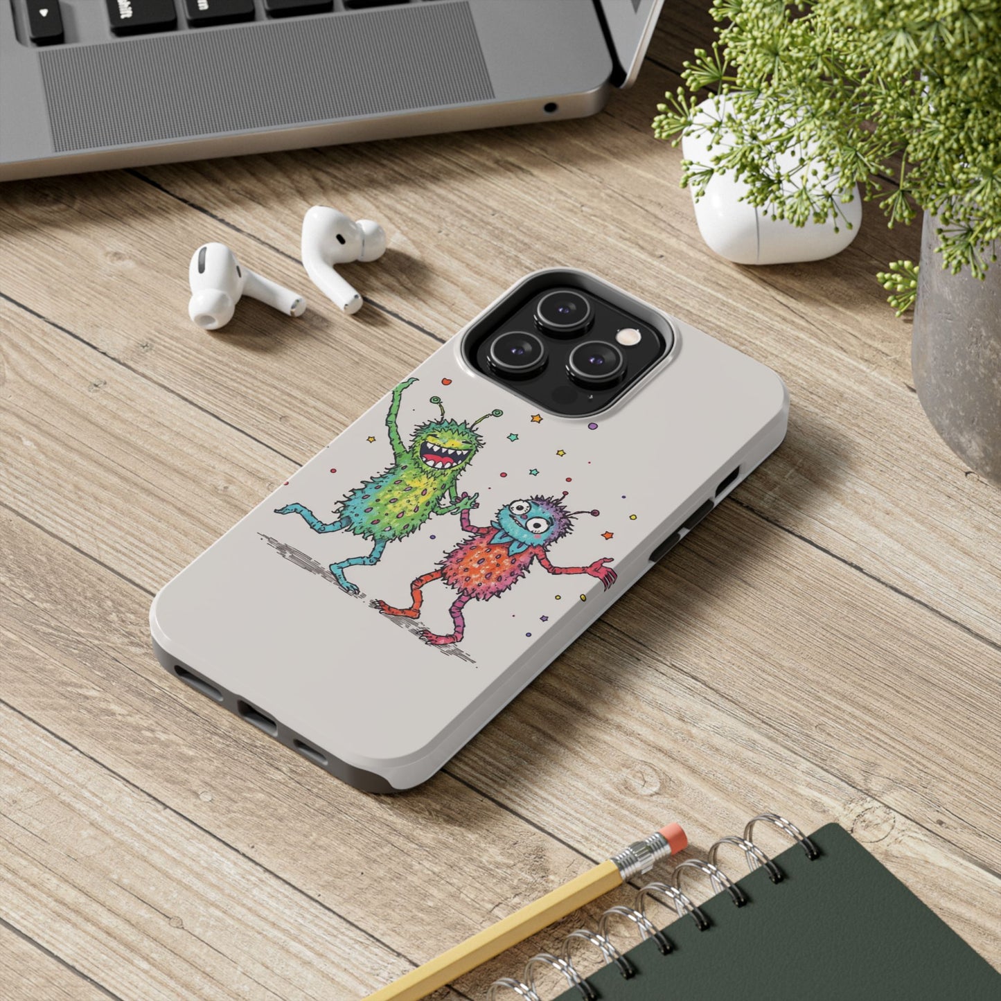Colorful Monster Tough Phone Case - Fun and Playful Design