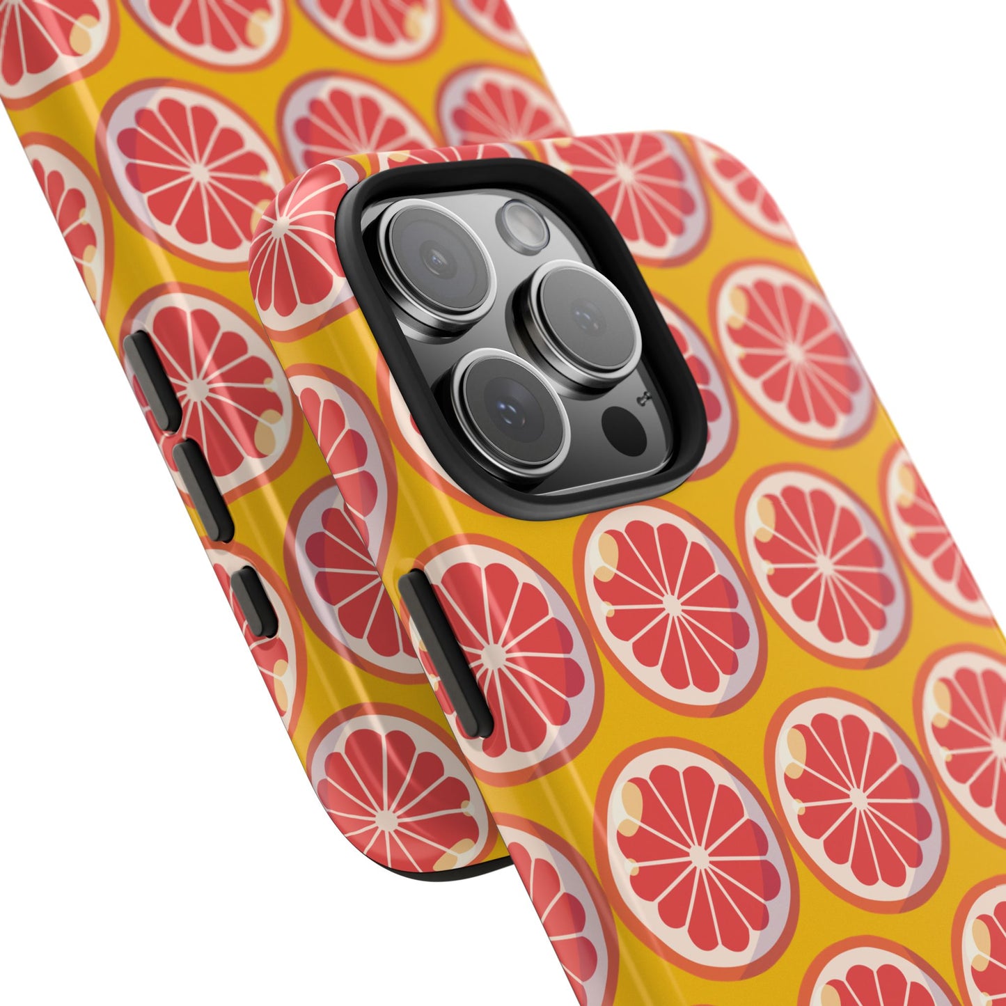 Citrus Pattern Tough Phone Case - Bright Grapefruit Design - for iPhone
