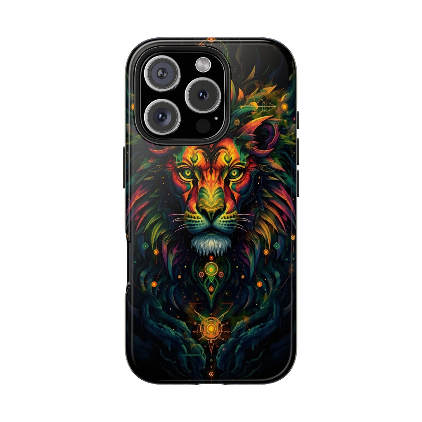 Vibrant Mystical Lion Art Tough Phone Case - Bold Protector for Animal Lovers - for iPhone