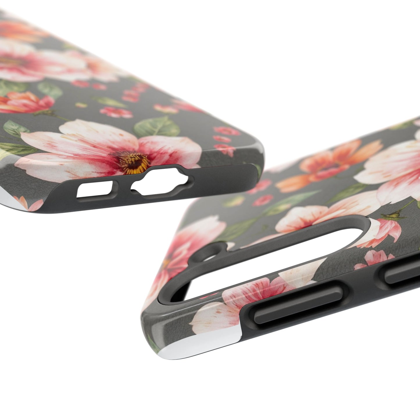 Floral Pink Tough Phone Case - Stylish & Durable Floral Design - for iPhone