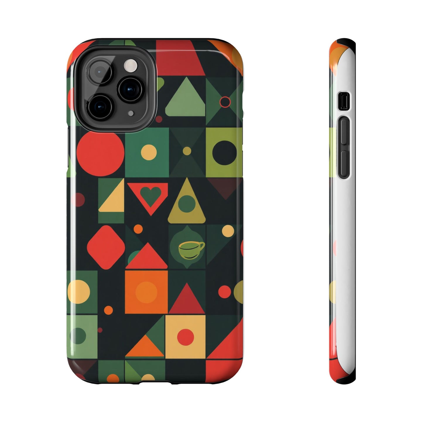 Vibrant Geometric Tough Phone Cases – Stylish Protection for Trendsetters - for iPhone