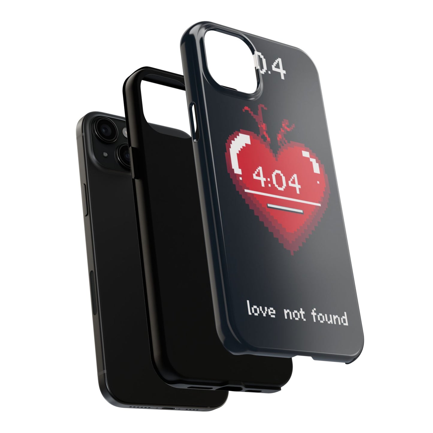 Vintage Pixel Heart Tough Phone Case - "404 Love Not Found" Design