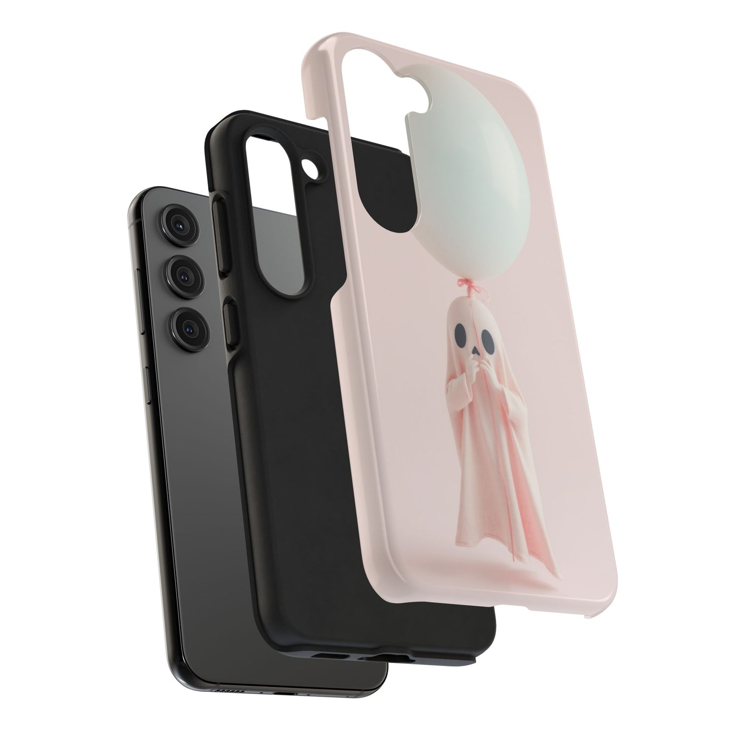 Cute Ghost Phone Case with Balloon - Tough Protection for Spooky Vibes