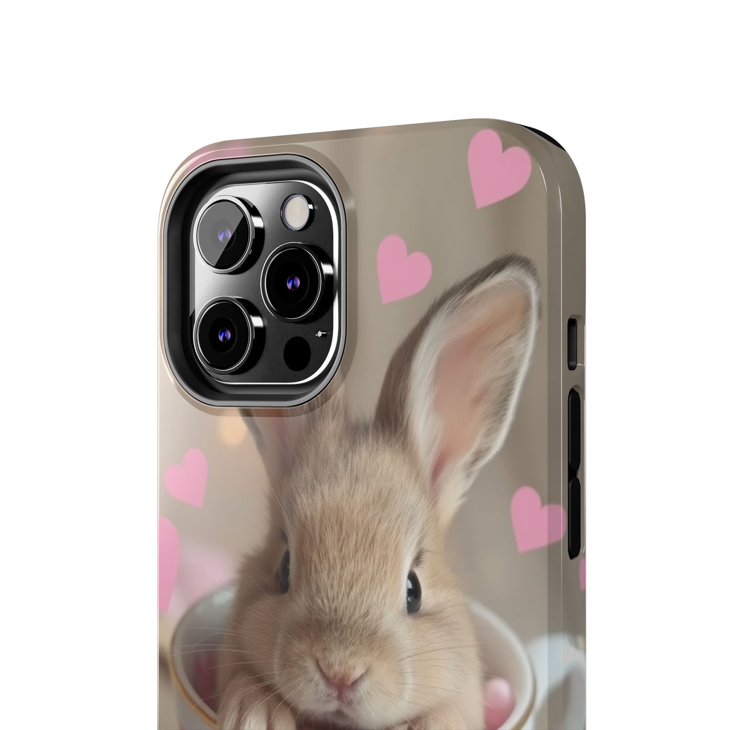 Adorable Bunny Phone Case with Heart Design - Cute Gift for Animal Lovers