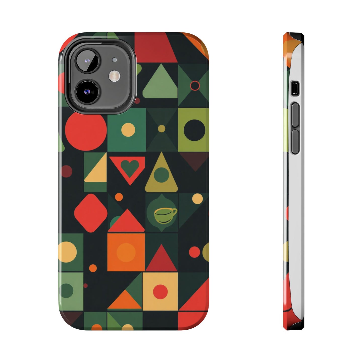 Vibrant Geometric Tough Phone Cases – Stylish Protection for Trendsetters - for iPhone