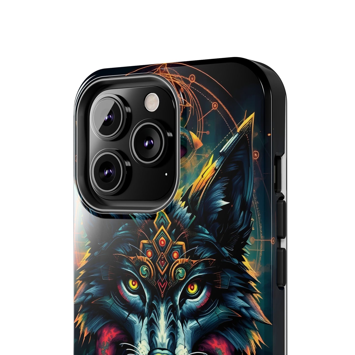 Vibrant Mystical Wolf Art Tough Phone Case - Durable & Unique Design for Animal Lovers - for iPhone
