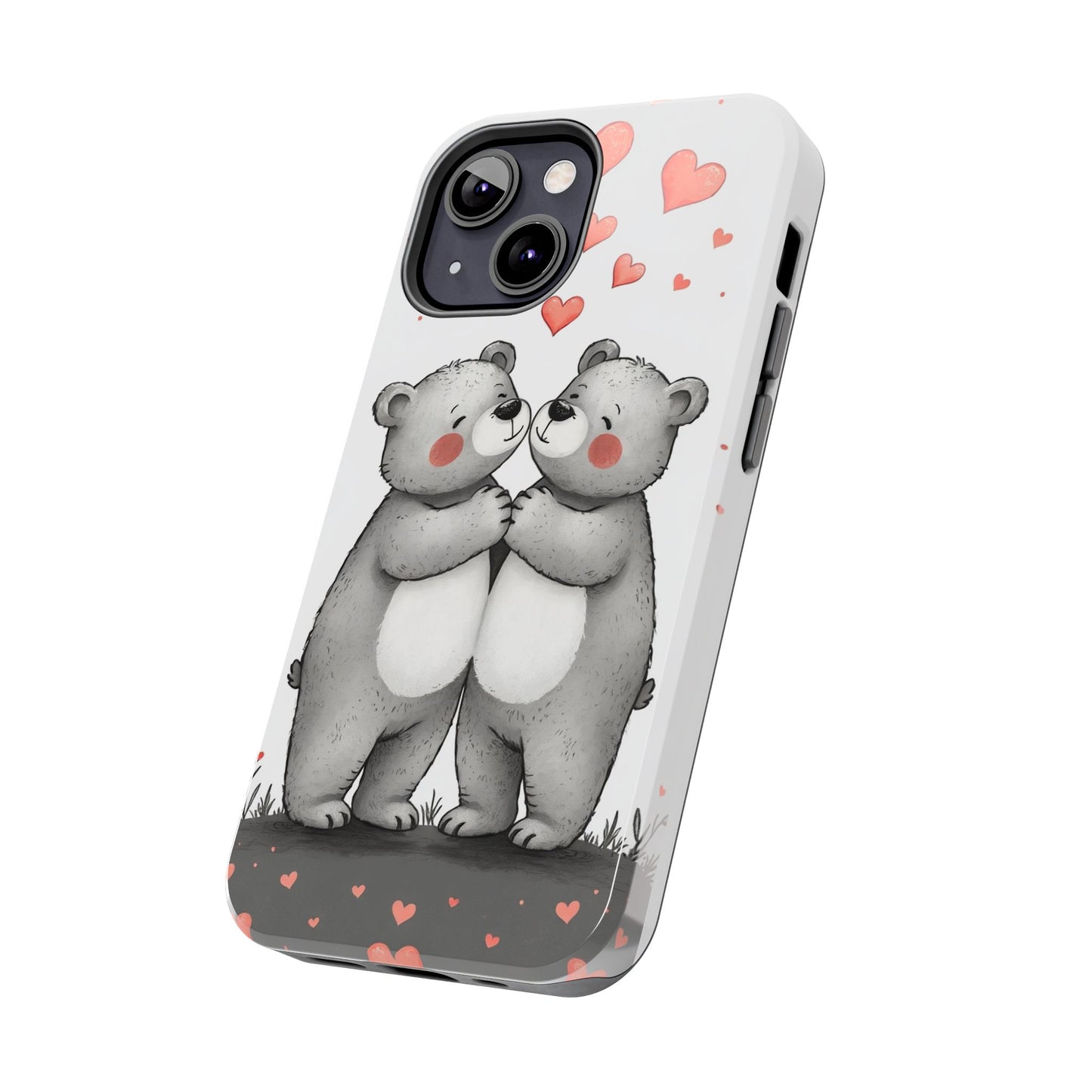 Cute Bear Love Tough Phone Case - Perfect for Valentine's Day & Couples