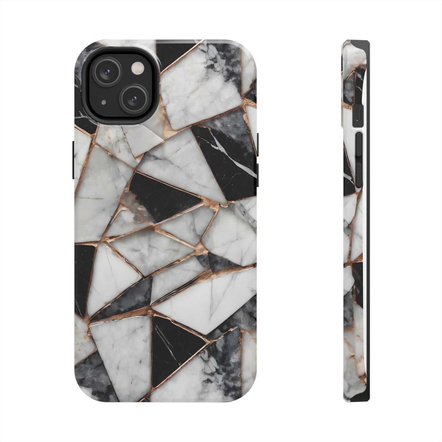 Elegant Marble Tough Phone Case - Stylish Protection for iPhone