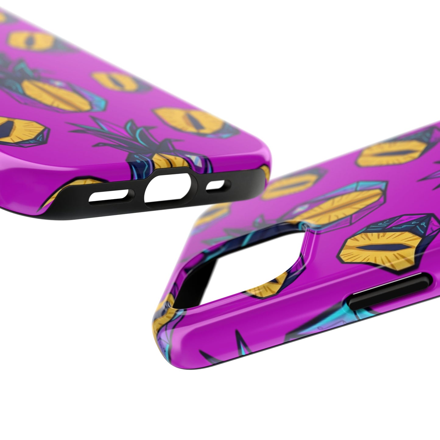 Cyberpunk Origami Pineapple iPhone Case