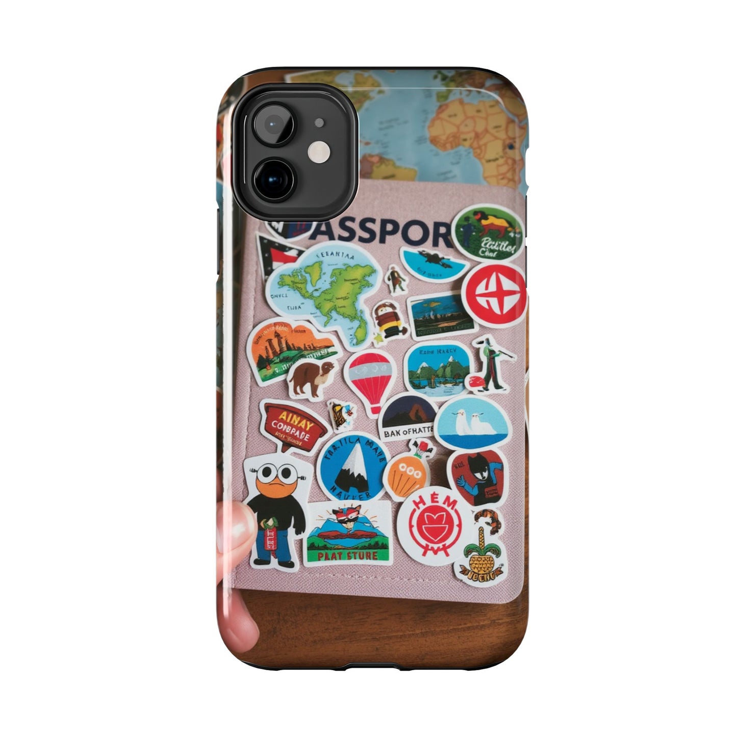 Adventure Stickers Phone Case - Tough Protection for Travel Lovers
