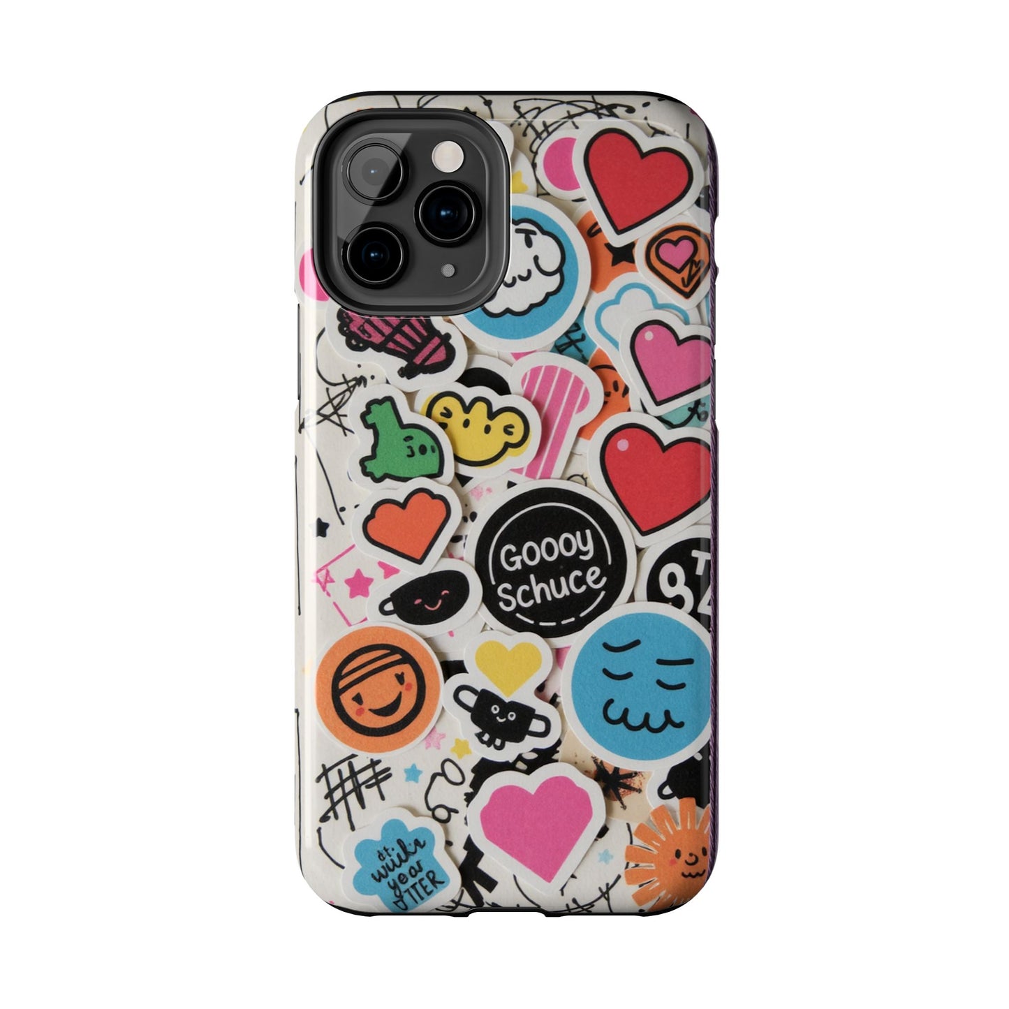 Colorful Stickers Phone Case - Fun & Trendy Tough Phone Cases