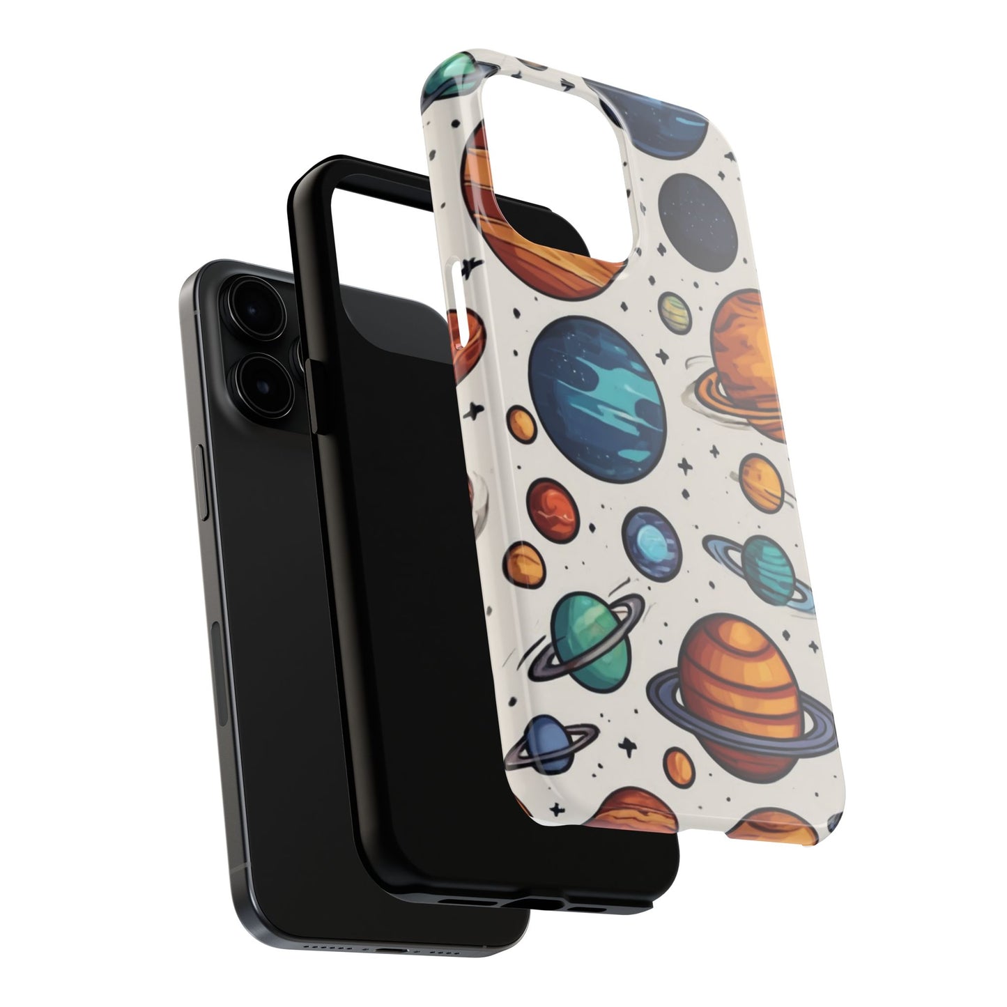 Cosmic Galaxy Tough Phone Case - Planetary Cartoon Design - for iPhone