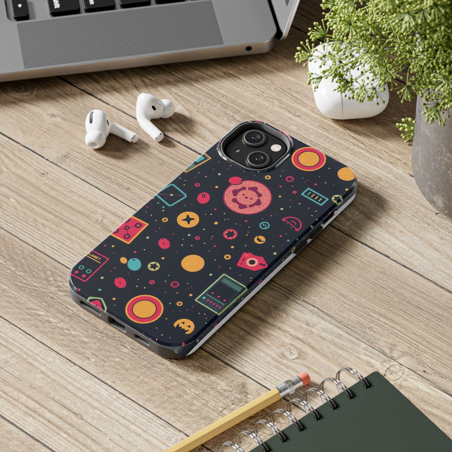 Colorful Space-Themed Tough Phone Case - Fun & Durable Protection for All Ages - for iPhone