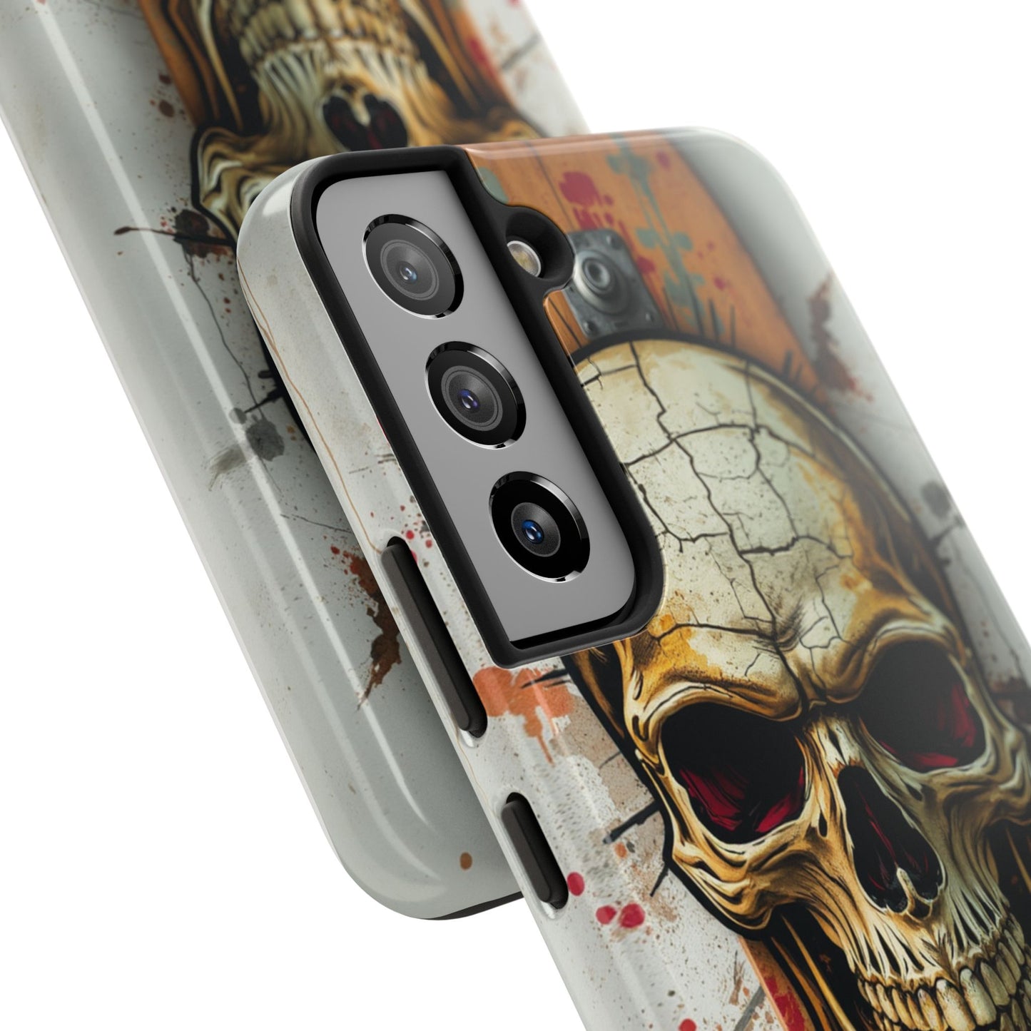 Edgy Skull Tough Phone Case - Durable Protection for Skateboard Enthusiasts