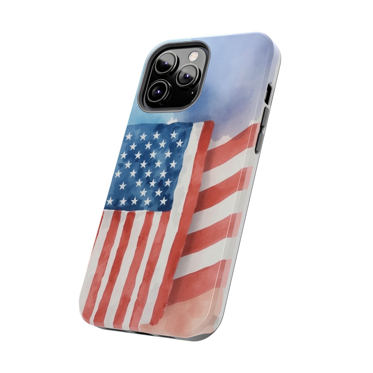 Abstract Watercolor American Flag Design - Tough Phone Case - for iPhone