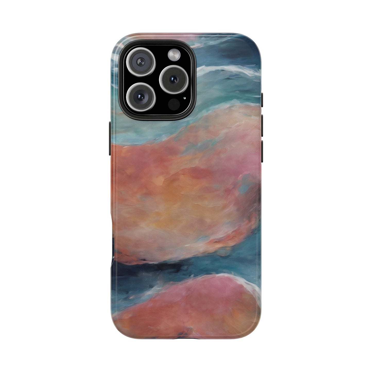 Artistic Painted Sea Tough Phone Case - Abstract Waves Design - for iPhone