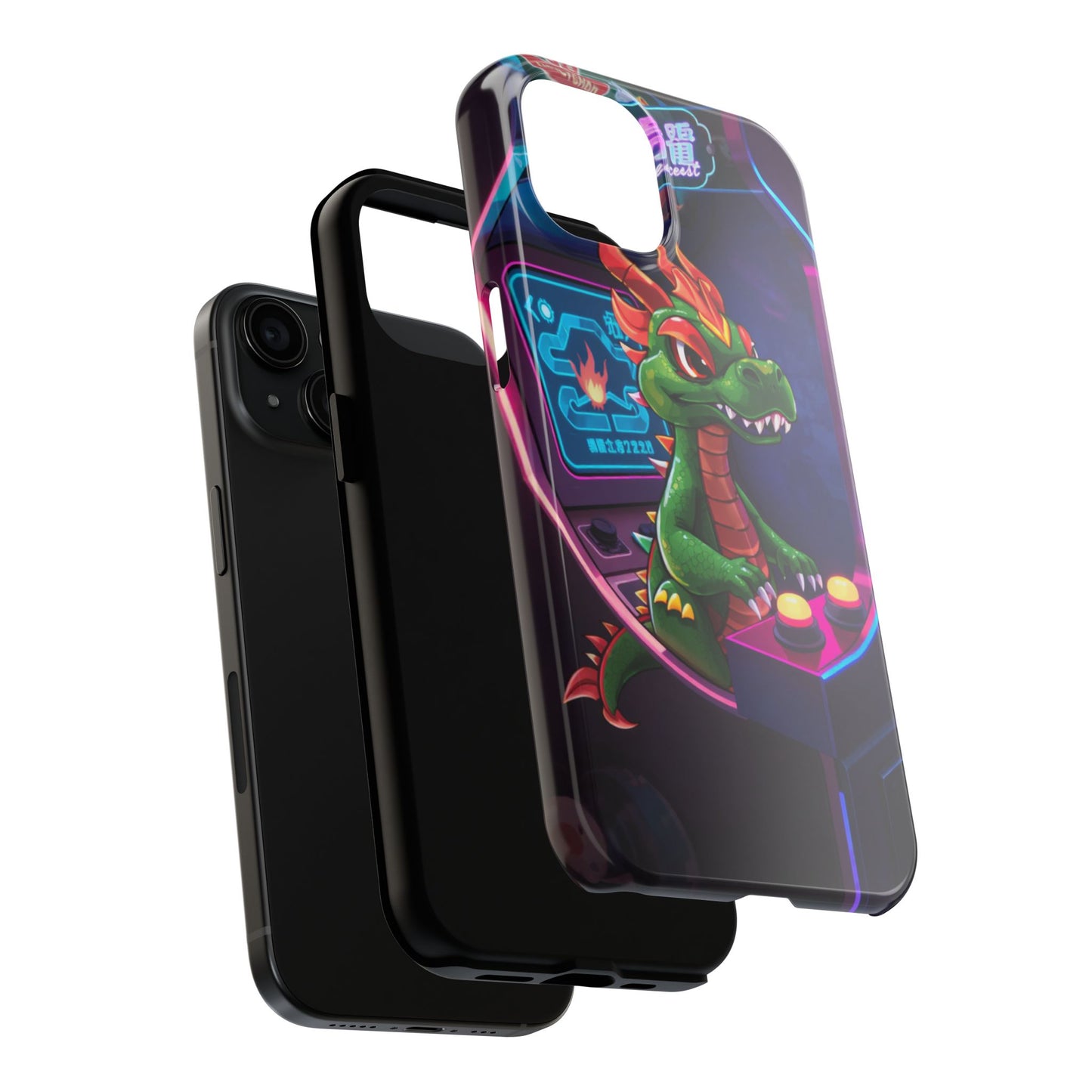 Retro Gamer Tough Phone Case with Dragon Design