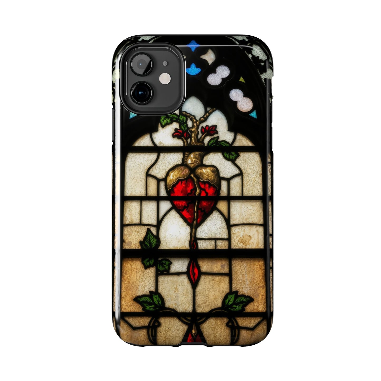 Stained Glass Heart Tough Phone Case - Unique Design for Protection & Style