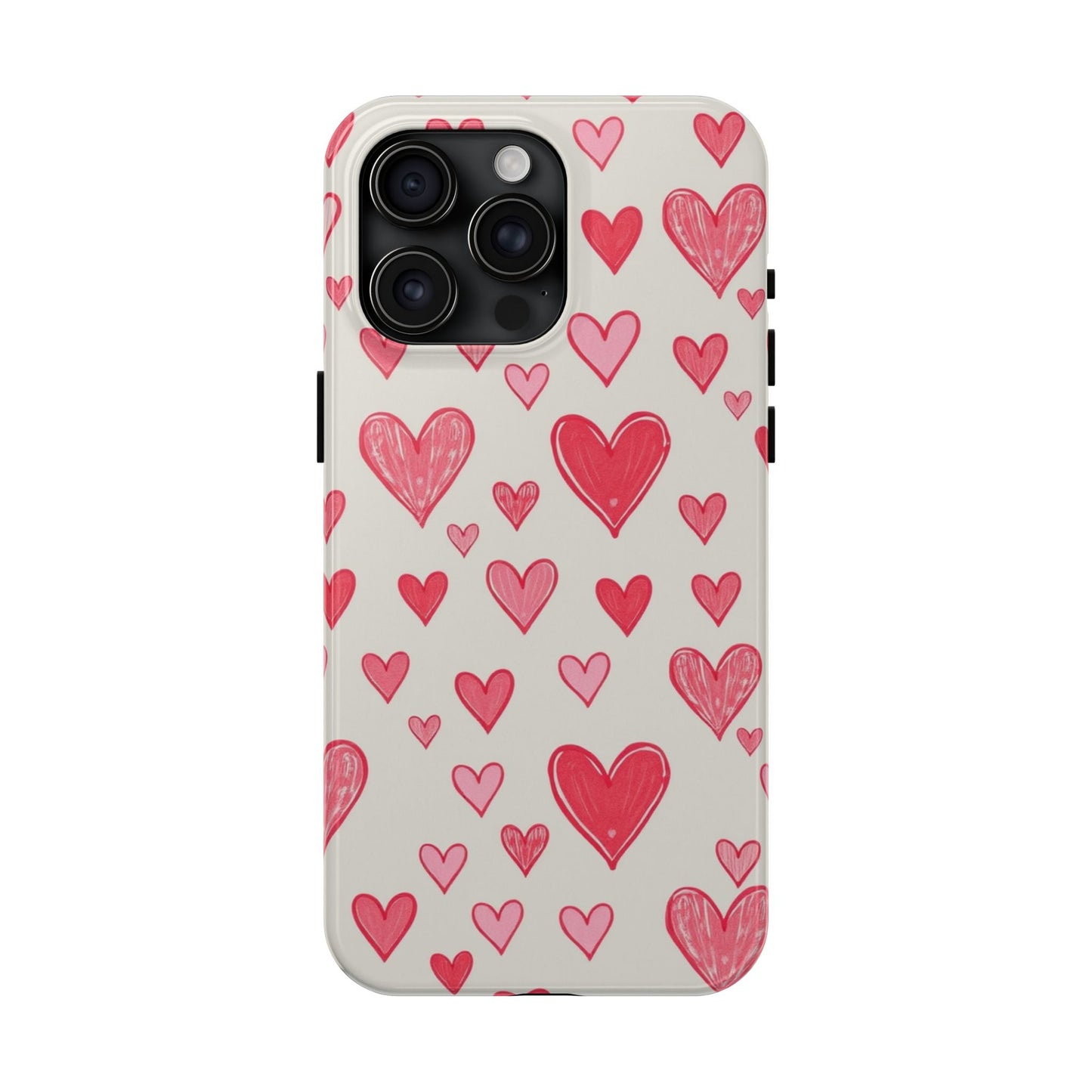 Heart Pattern Tough Phone Case - Cute and Stylish Protection