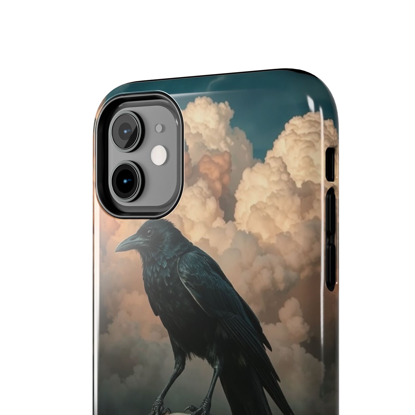 Gothic Raven Skull Tough Phone Case - Unique Protective Cover for Halloween Lovers