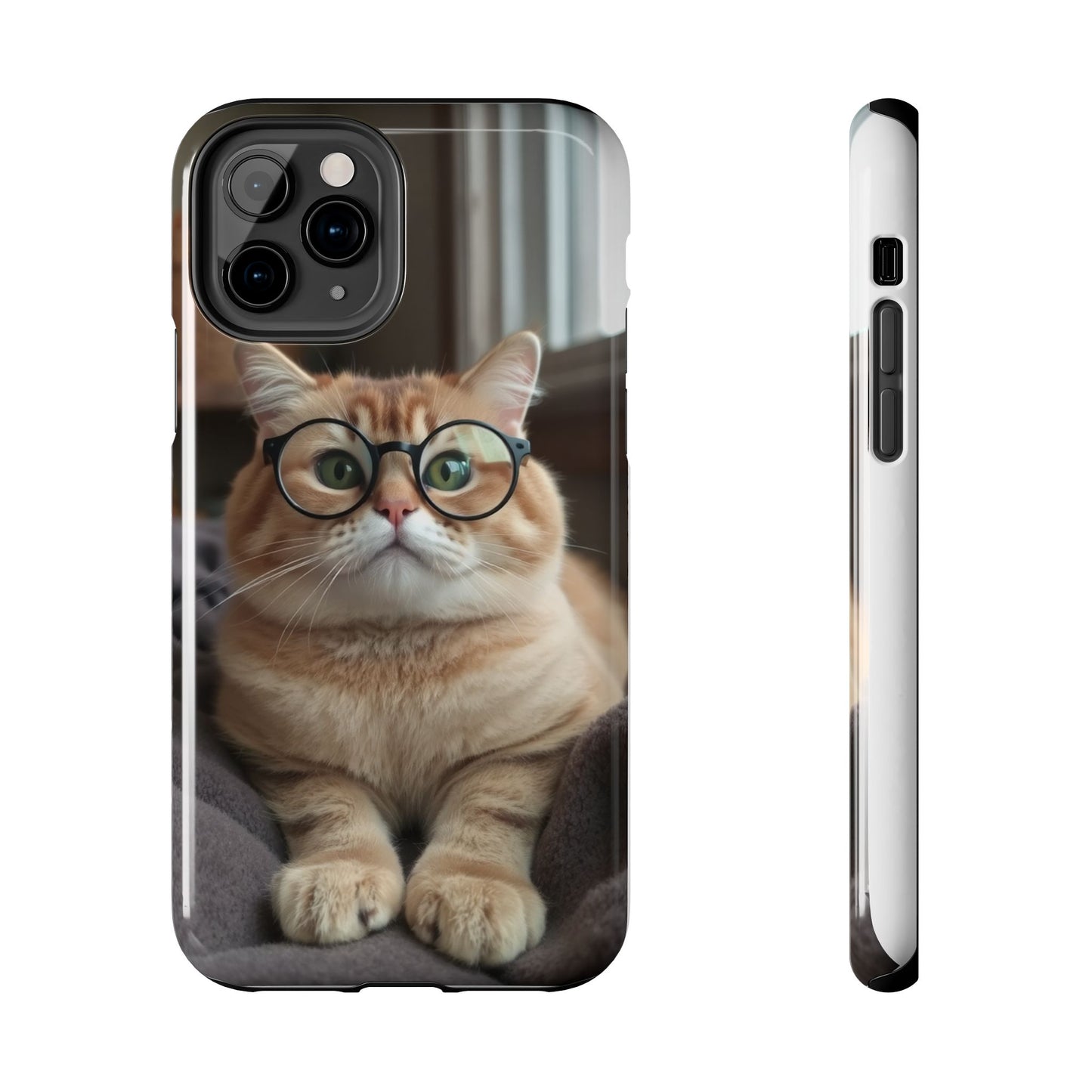 Cute Cat Glasses Tough Phone Case - Fun & Stylish Protection for Cat Lovers