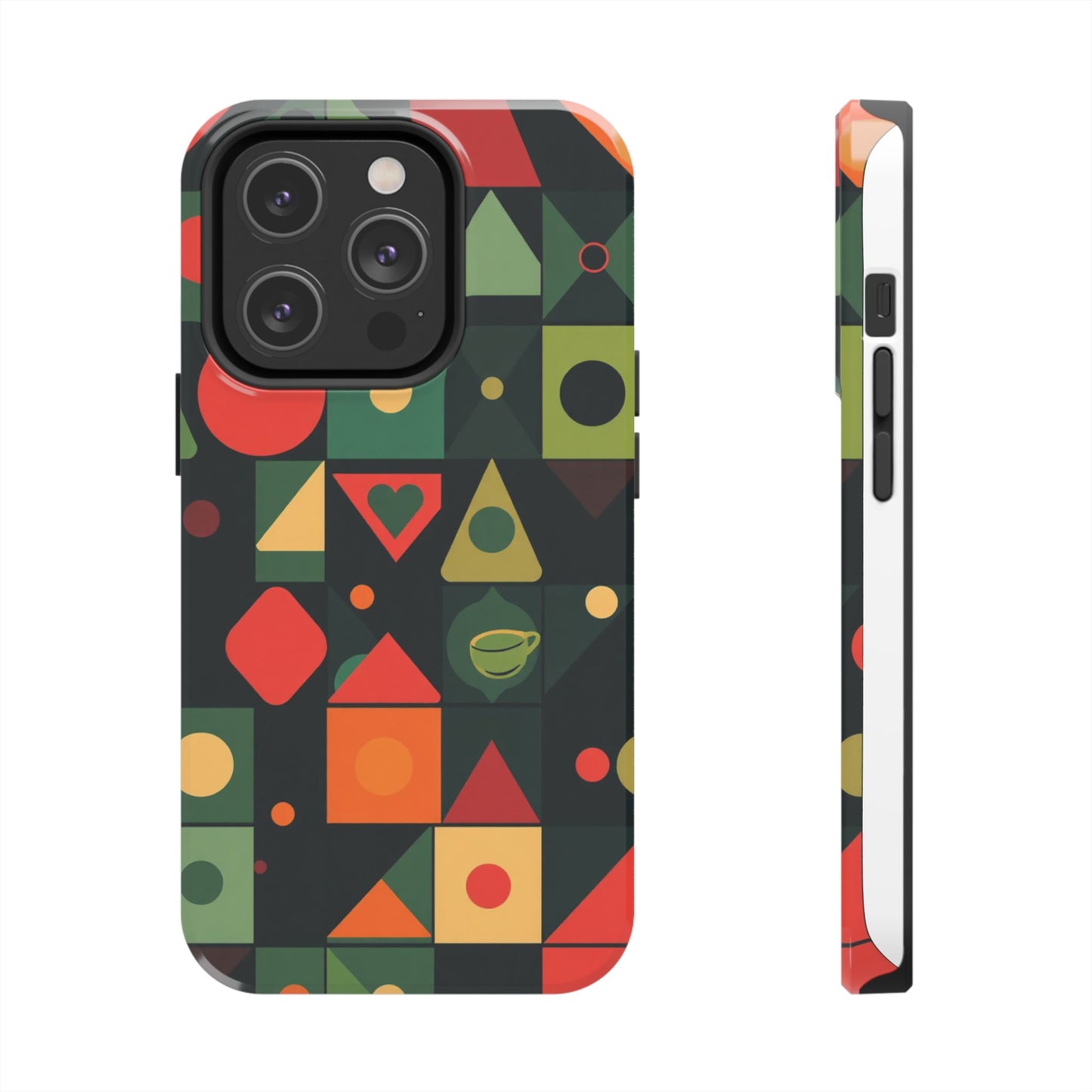 Vibrant Geometric Tough Phone Cases – Stylish Protection for Trendsetters - for iPhone
