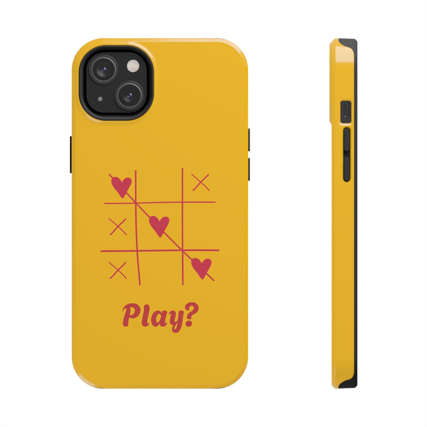 Heart Game Tough Phone Case - Fun Yellow Design for Gamers & Loved Ones - for iPhone