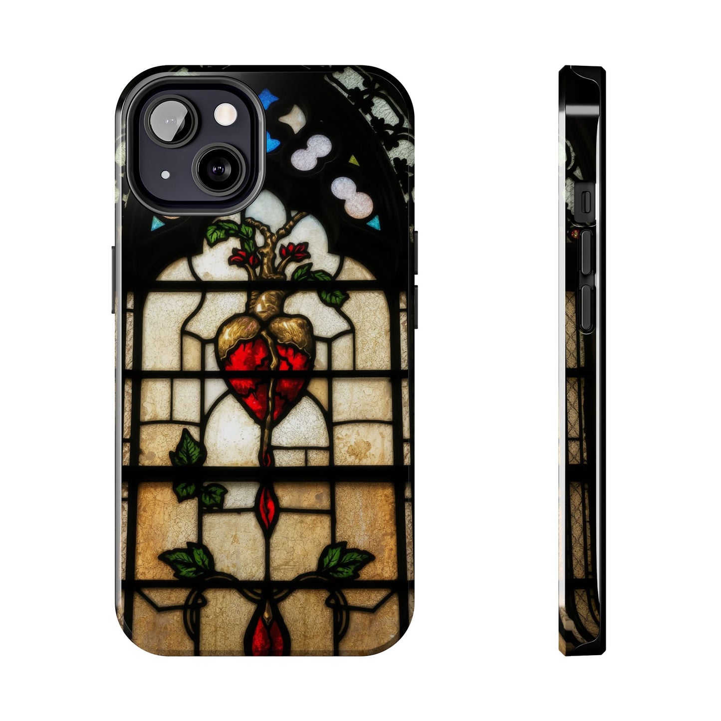 Stained Glass Heart Tough Phone Case - Unique Design for Protection & Style