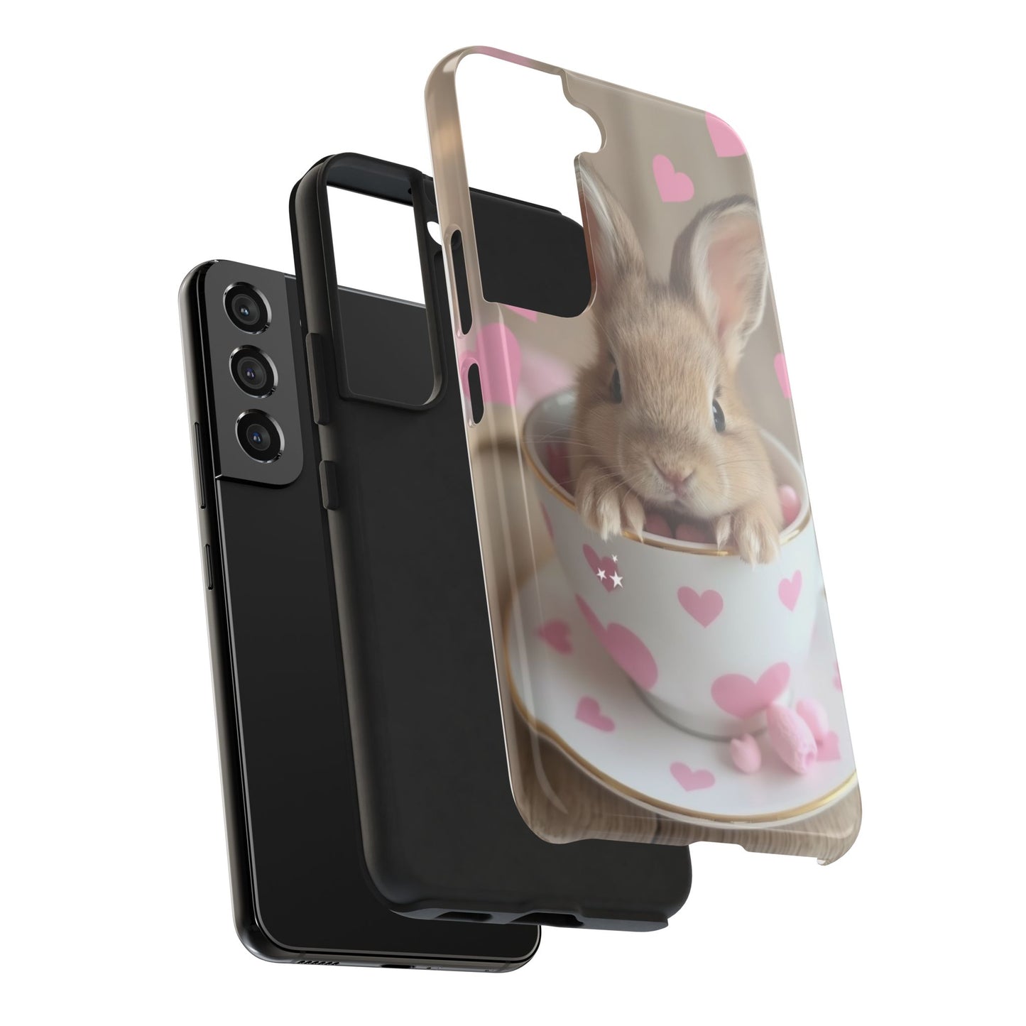 Adorable Bunny Phone Case with Heart Design - Cute Gift for Animal Lovers