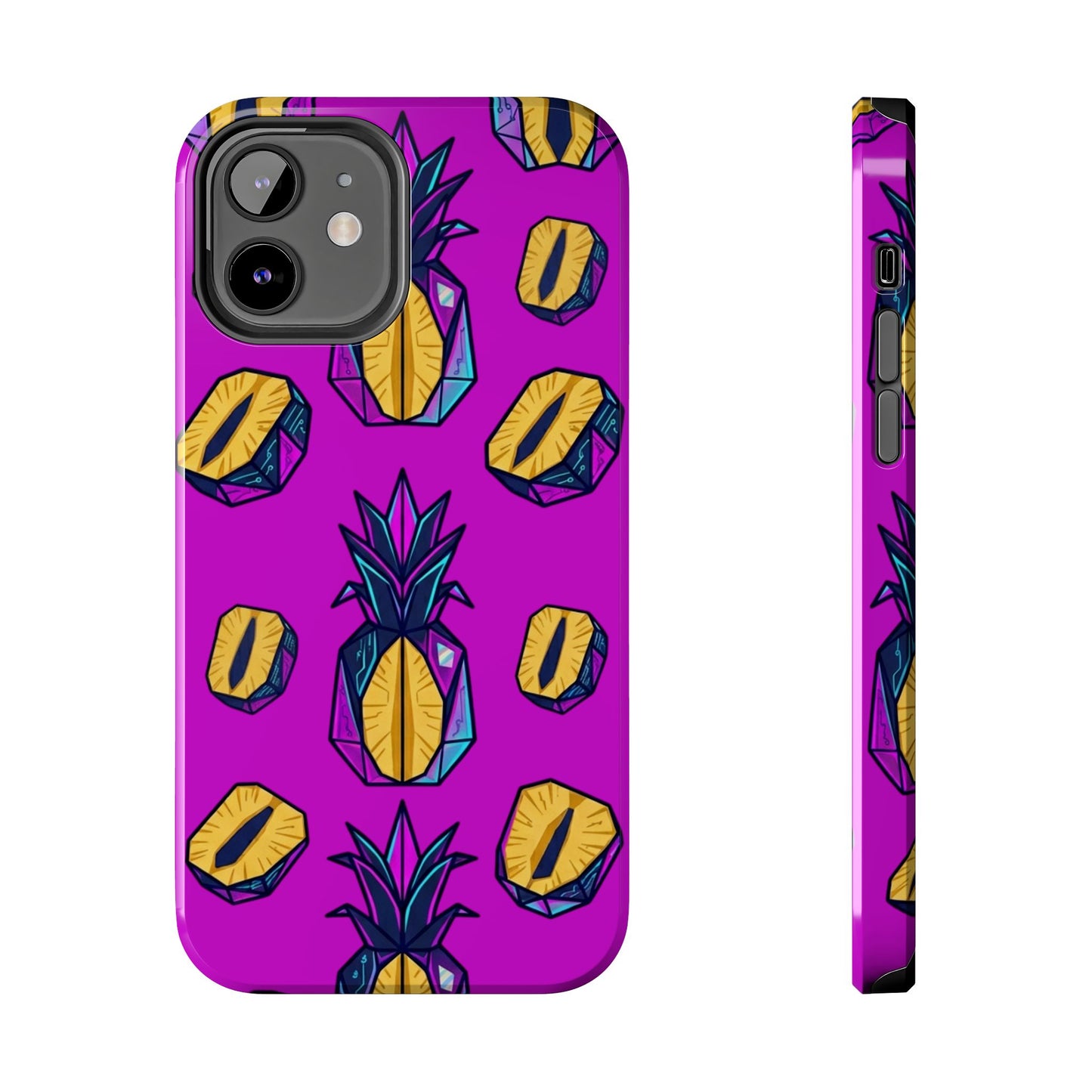 Cyberpunk Origami Pineapple iPhone Case