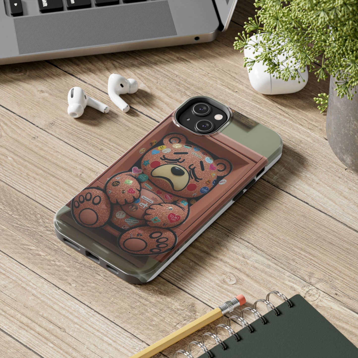 Cute Bear Tough Phone Case - Durable Protection with Fun Design