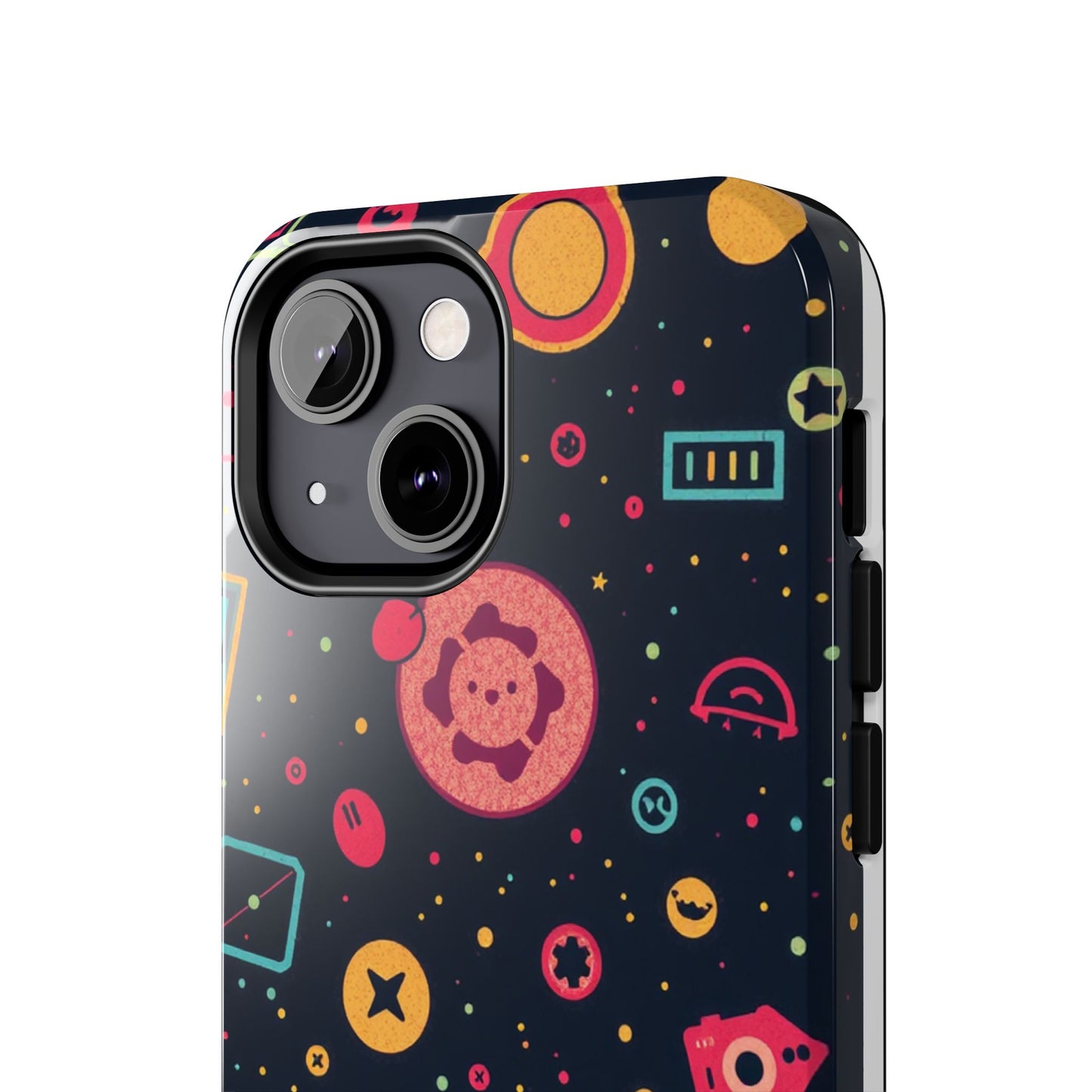 Colorful Space-Themed Tough Phone Case - Fun & Durable Protection for All Ages - for iPhone