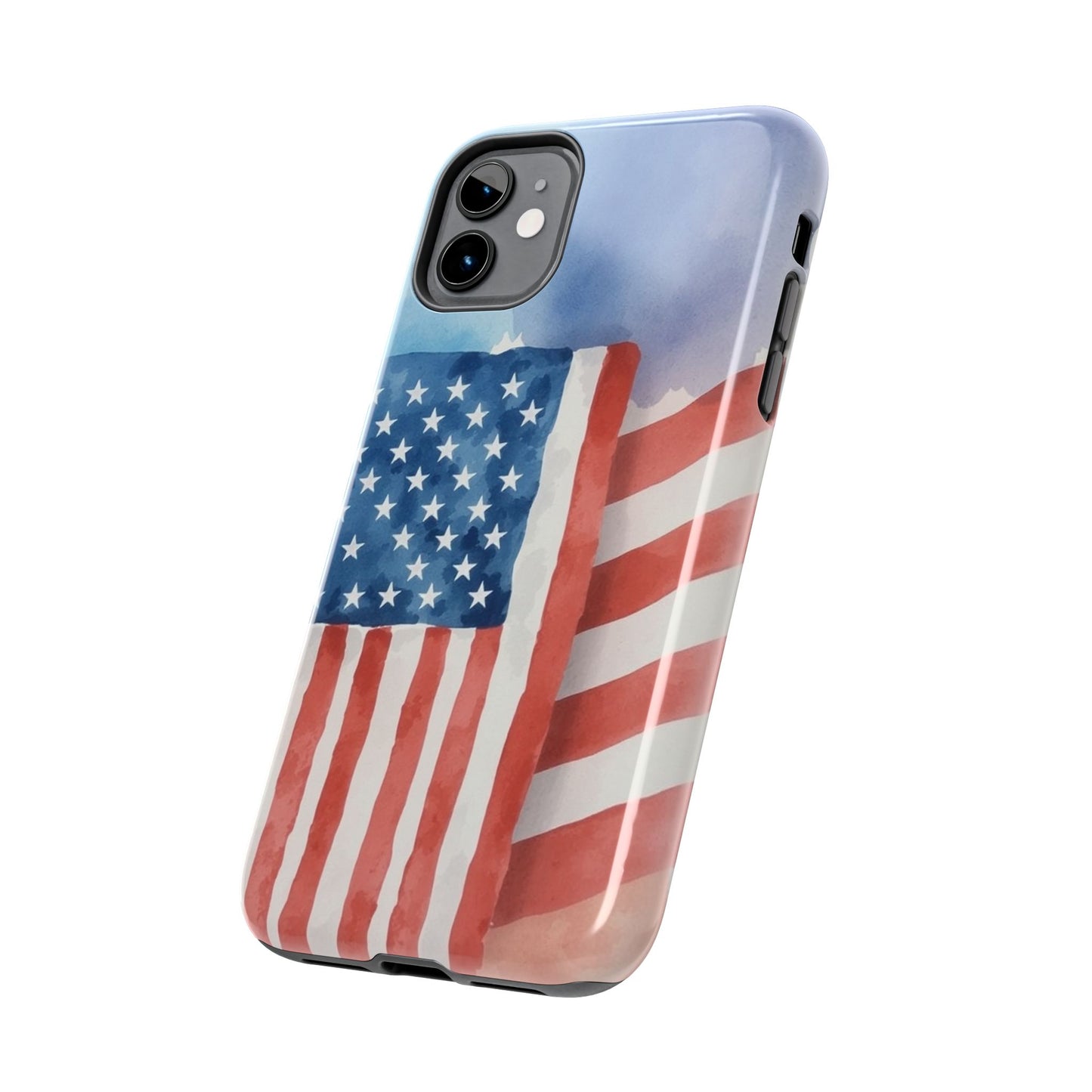 Abstract Watercolor American Flag Design - Tough Phone Case - for iPhone