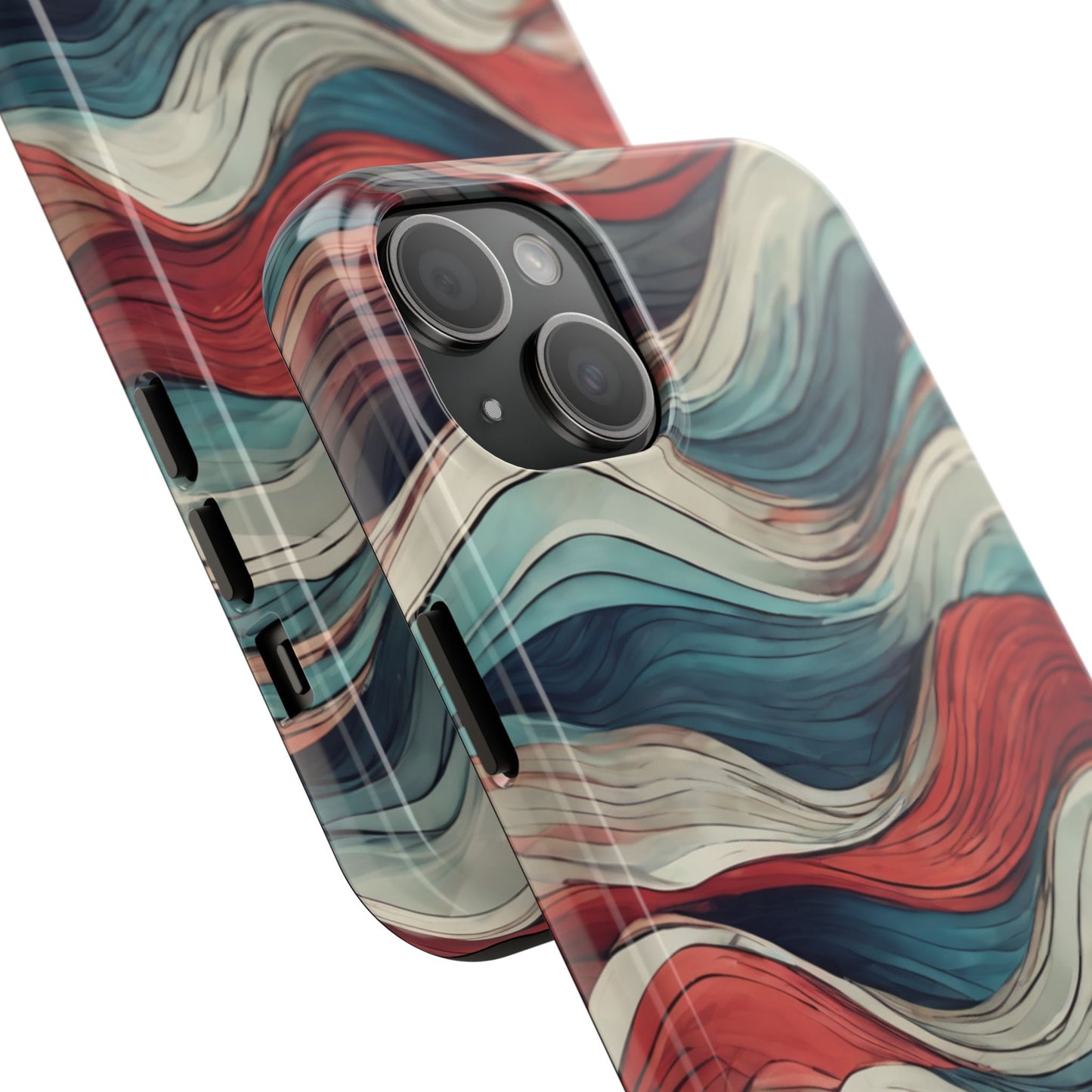 Abstract Waves Tough Phone Case - Stylish & Durable Phone Protection - for iPhone