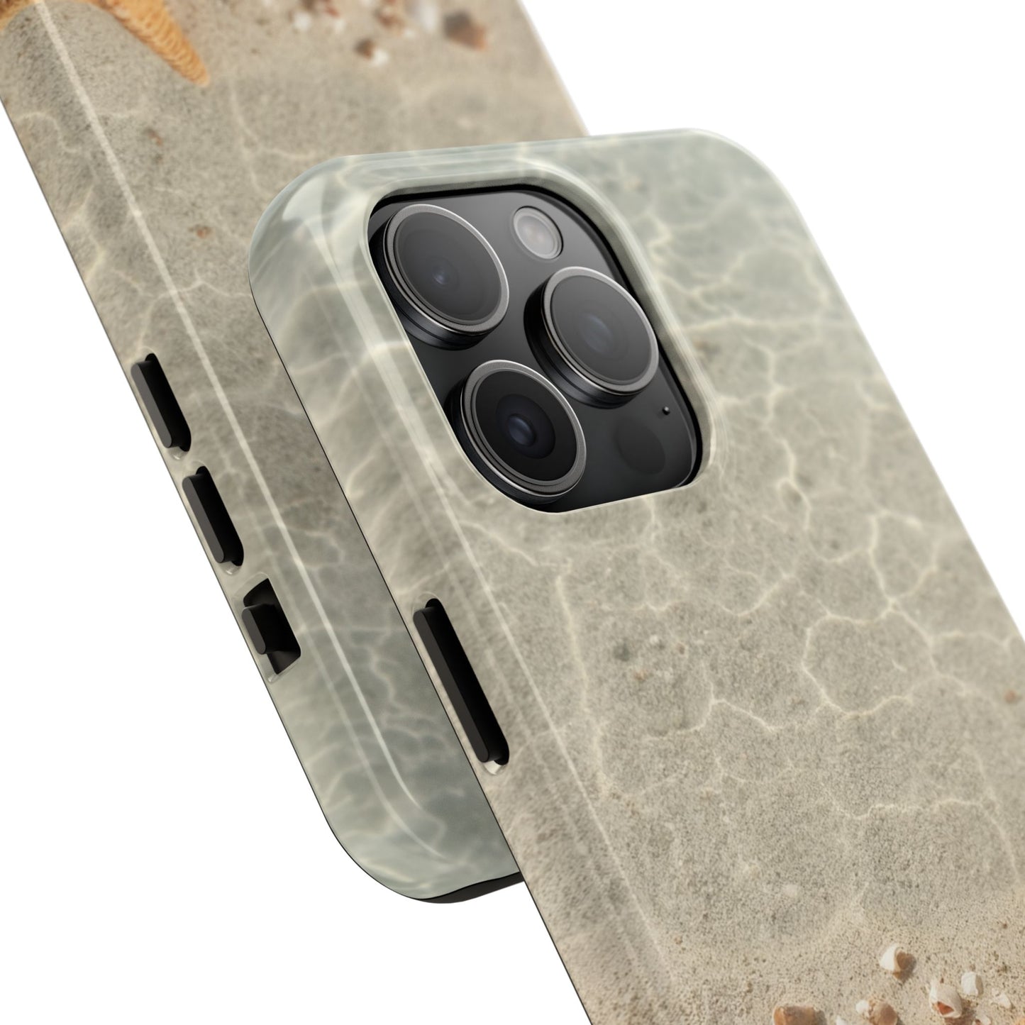Beach-Inspired Tough Phone Case with Starfish and Seashell Design