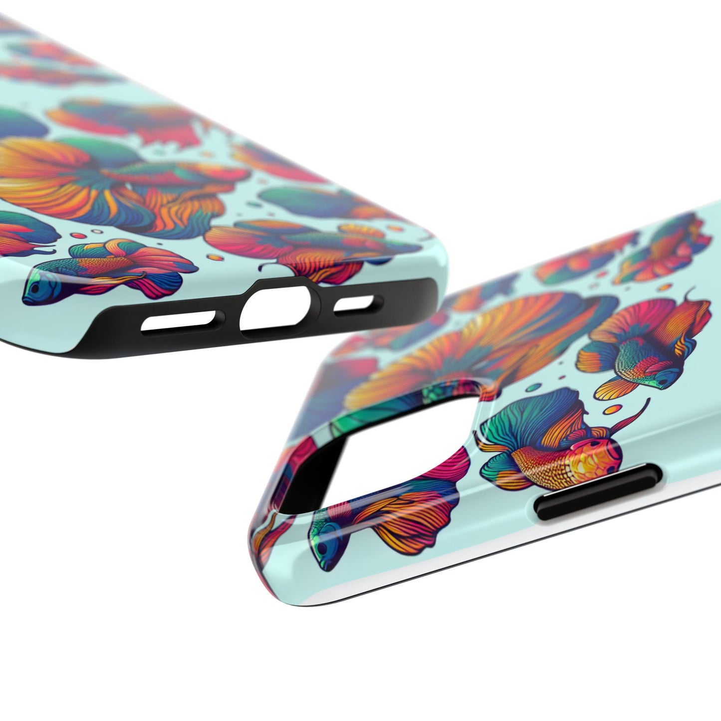 Colorful Fish Pattern Tough Phone Case - Aquatic Lovers - for iPhone