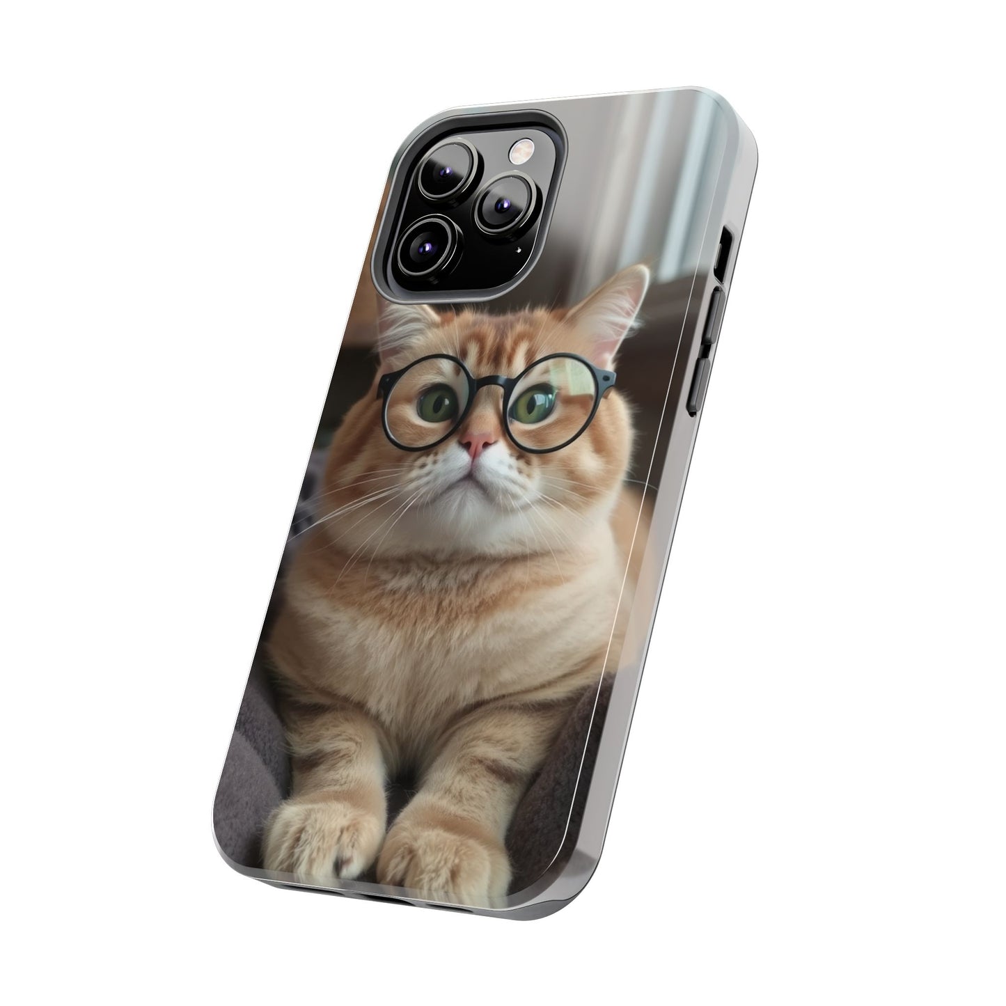 Cute Cat Glasses Tough Phone Case - Fun & Stylish Protection for Cat Lovers