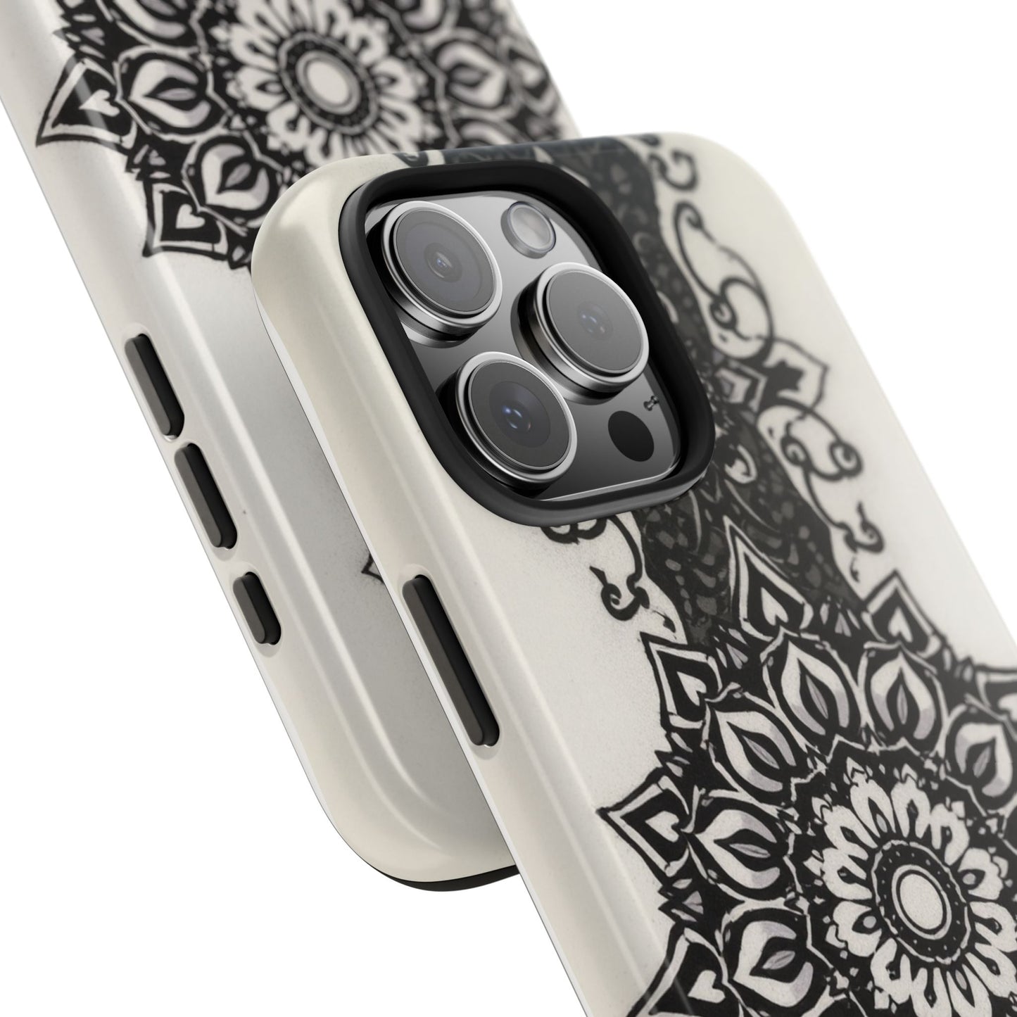 Stylish Tough Phone Cases with Dark Mandala Design - Durable and Unique Protection - for iPhone