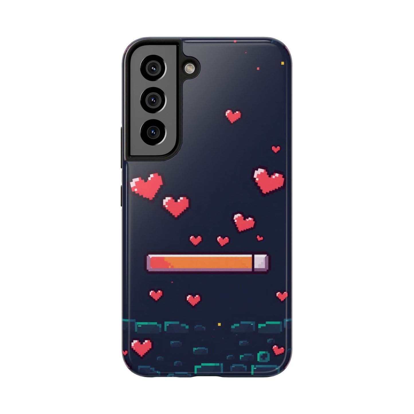 Pixel Heart Tough Phone Case - Retro Gamer Style for Valentine's Day