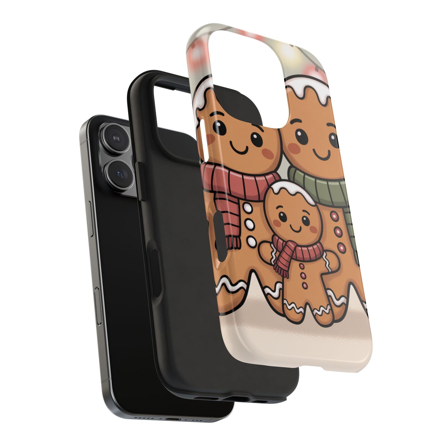 Gingerbread Cartoon Family Tough Phone Case – Festive Holiday Protection