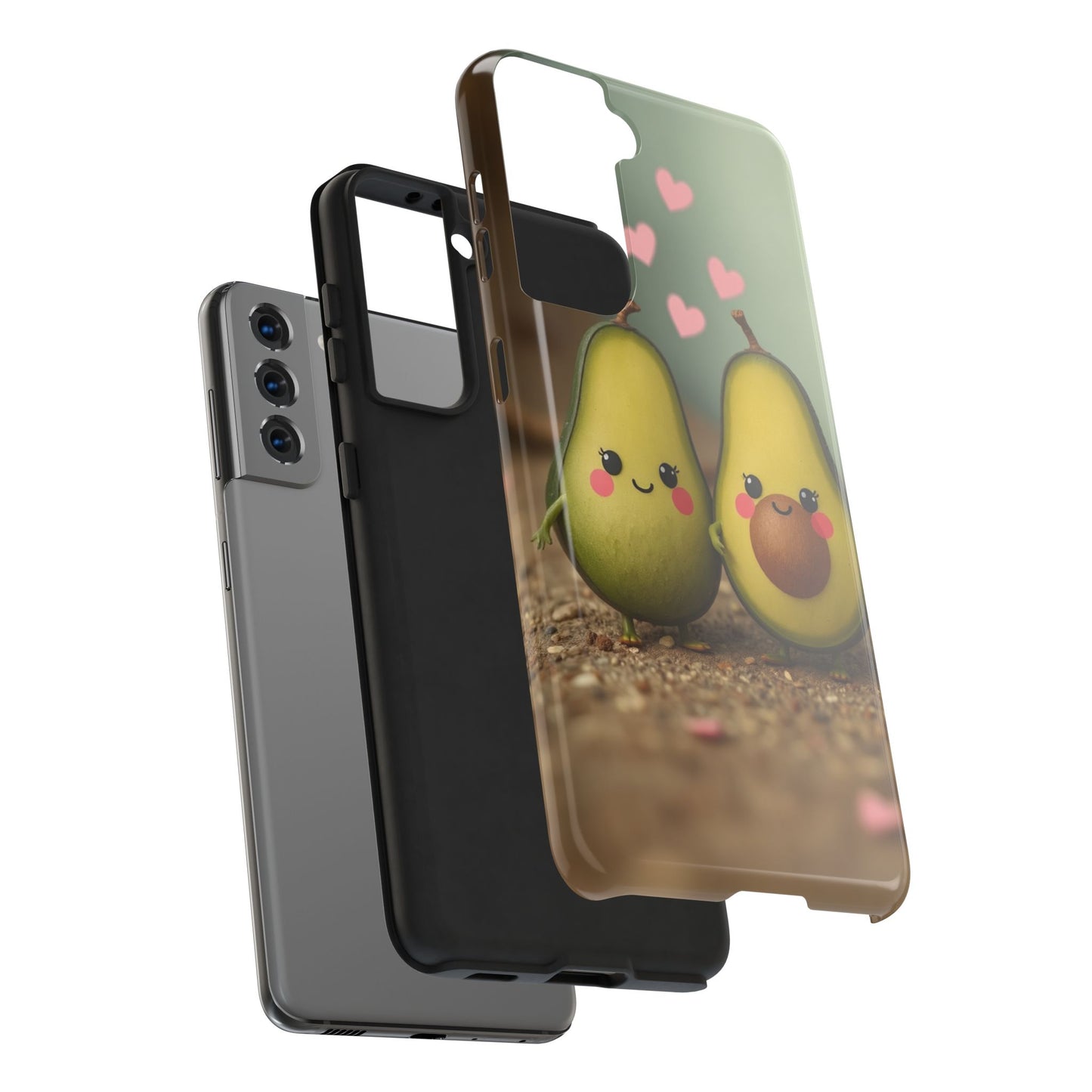 Cute Avocado Phone Case, Funny Tough Case, Quirky Phone Accessory, Gifts for Foodies, Valentine's Day Present