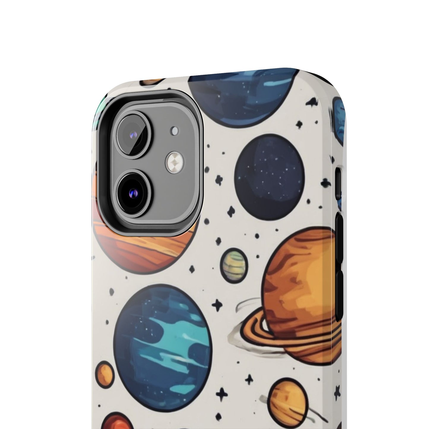 Cosmic Galaxy Tough Phone Case - Planetary Cartoon Design - for iPhone