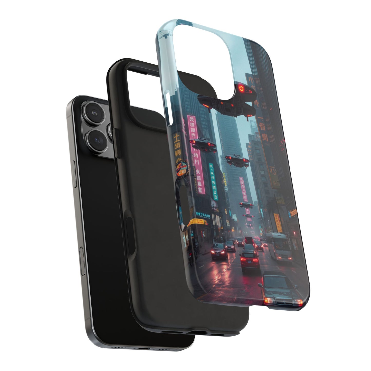 Futuristic City Tough Phone Case - Sci-Fi Design for Urban Explorers