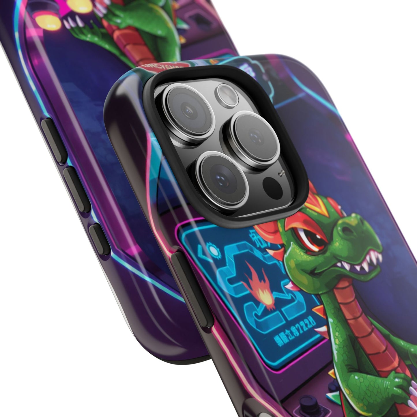 Retro Gamer Tough Phone Case with Dragon Design