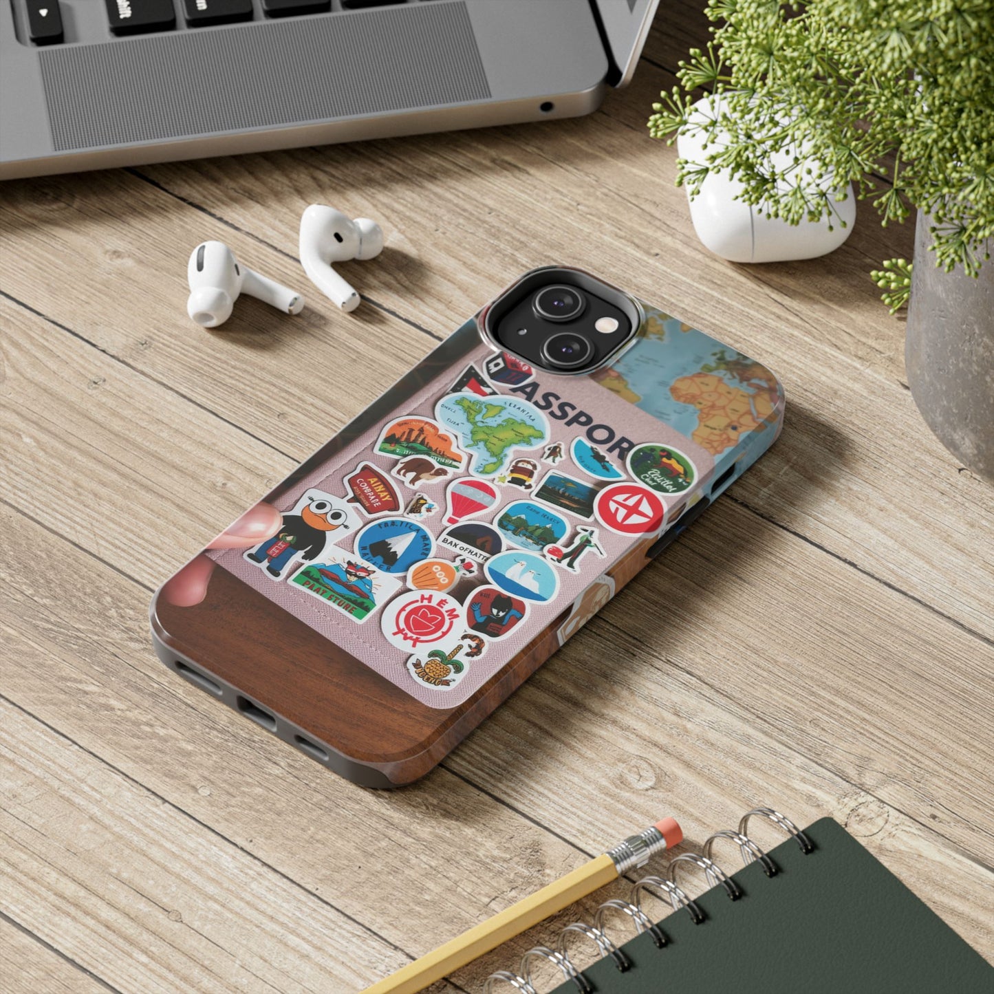 Adventure Stickers Phone Case - Tough Protection for Travel Lovers